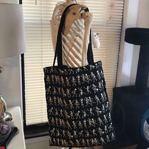 Skeleton Monster Canvas Tote